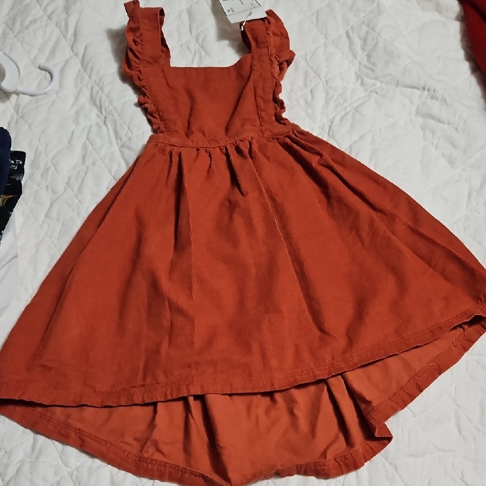 Ruffle Butts Rust Orange Casual Dress